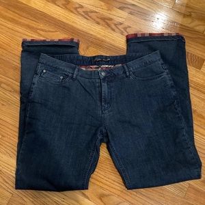 Prana size 12 Flannel Lined Jeans